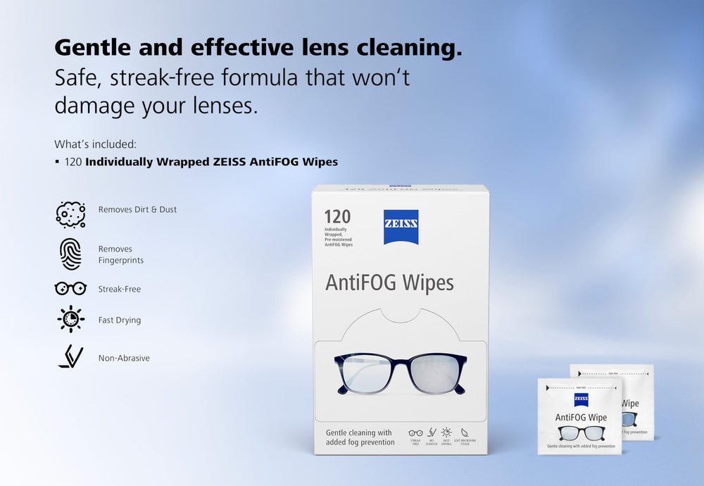 ZEISS etiqueta con instrucciones y compatibilidad para diferentes lentes