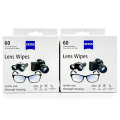 ZEISS frente del paquete de 120 toallitas mostrando portabilidad y cantidad