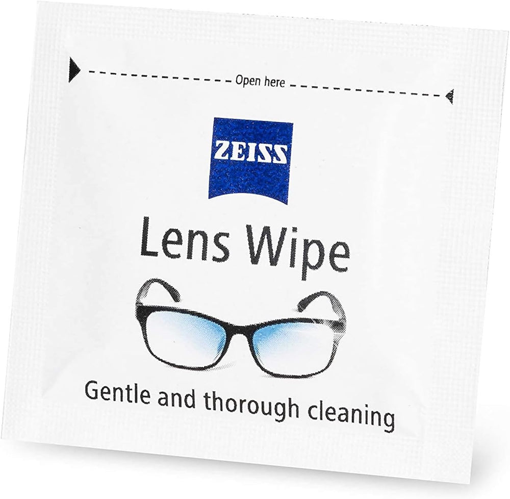 ZEISS sobre individual abierto con toallita, formato listo para llevar