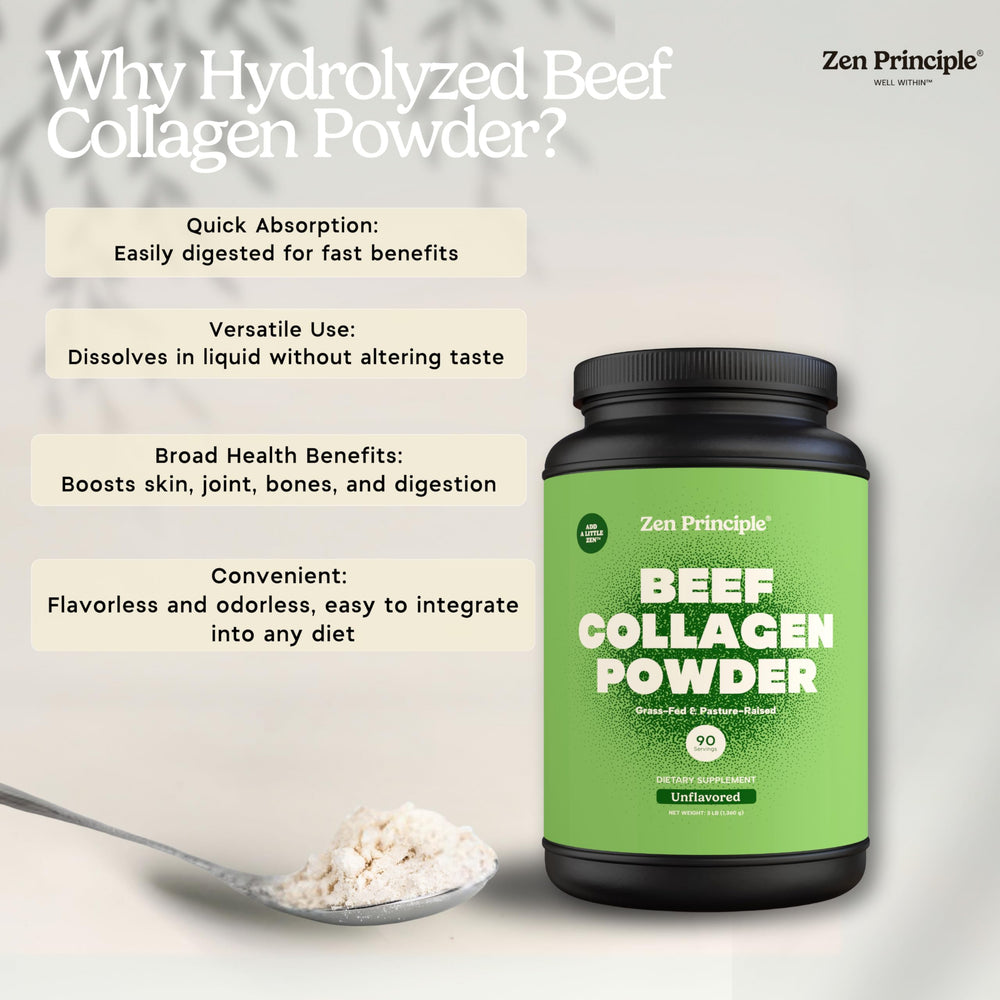 Zen Principle etiqueta con ingredientes y sellos sin gluten y sin OGM