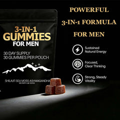 Zenith Gummies hombre tomando gominola para energía diaria