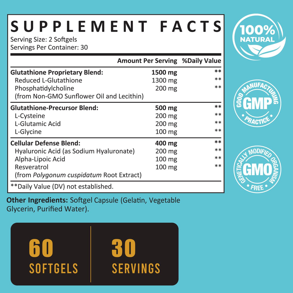 Zeylamum Glutatión liposomal 2400mg, cápsulas: alta absorción gracias a la tecnología liposomal.