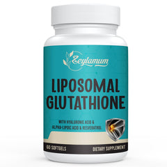 Zeylamum Glutatión liposomal 2400mg, botella: antioxidante potente para piel y energía diaria.