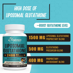 Zeylamum Glutatión liposomal 2400mg, etiqueta frontal: información clara y confianza.