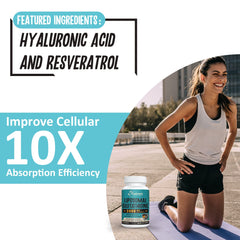 Zeylamum Glutatión liposomal 2400mg, ingredientes: ácido hialurónico y resveratrol para soporte antioxidante.