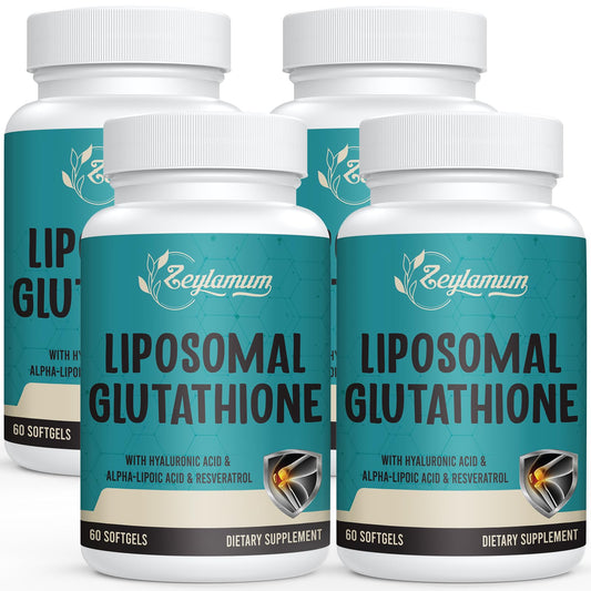Zeylamum Glutathione Softgels bottle front highlights high-dose liposomal formula for antioxidant support