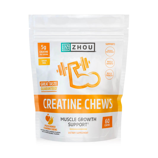 Gomitas ZHOU Creatine Chews porción de 5 g para energía diaria