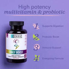 Zhou Daily Boost: cápsulas blancas con beneficios probióticos para la digestión
