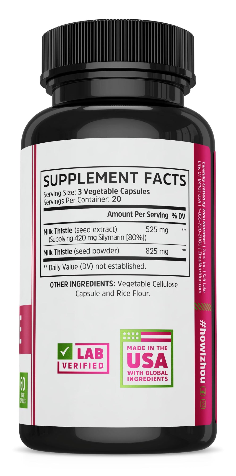 Zhou Milk Thistle tablet close-up suggests easy daily supplementation.