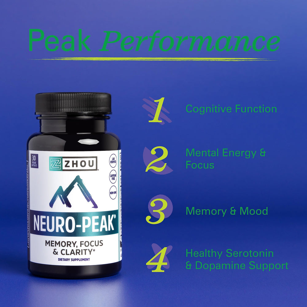 Zhou Neuro-Peak packaging on desk suggesting easy brain wellness
