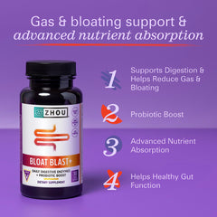 Dosis diaria de Zhou Nutrition Bloat Blast para apoyo digestivo.