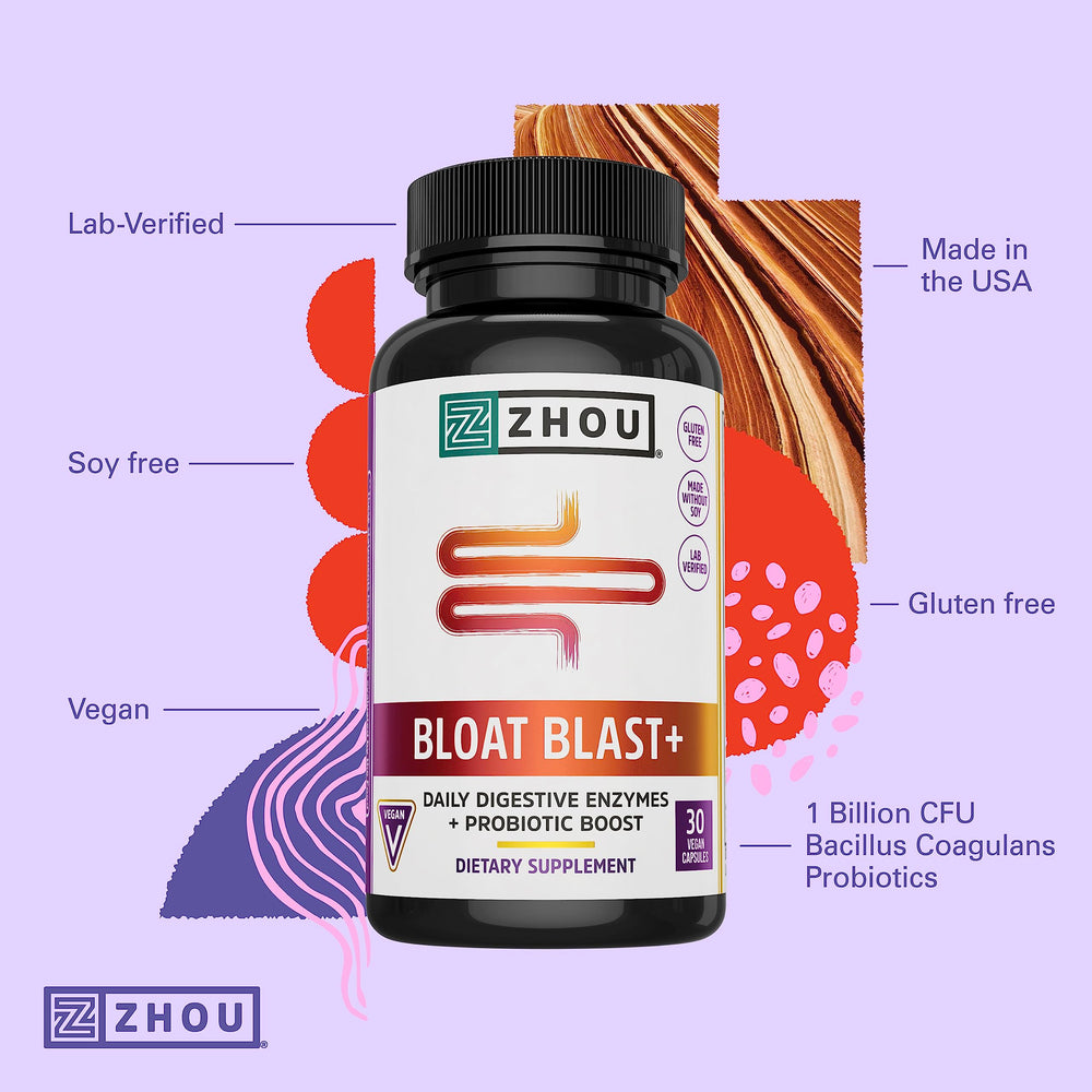 Probióticos Bacillus Coagulans en Bloat Blast para equilibrio intestinal.