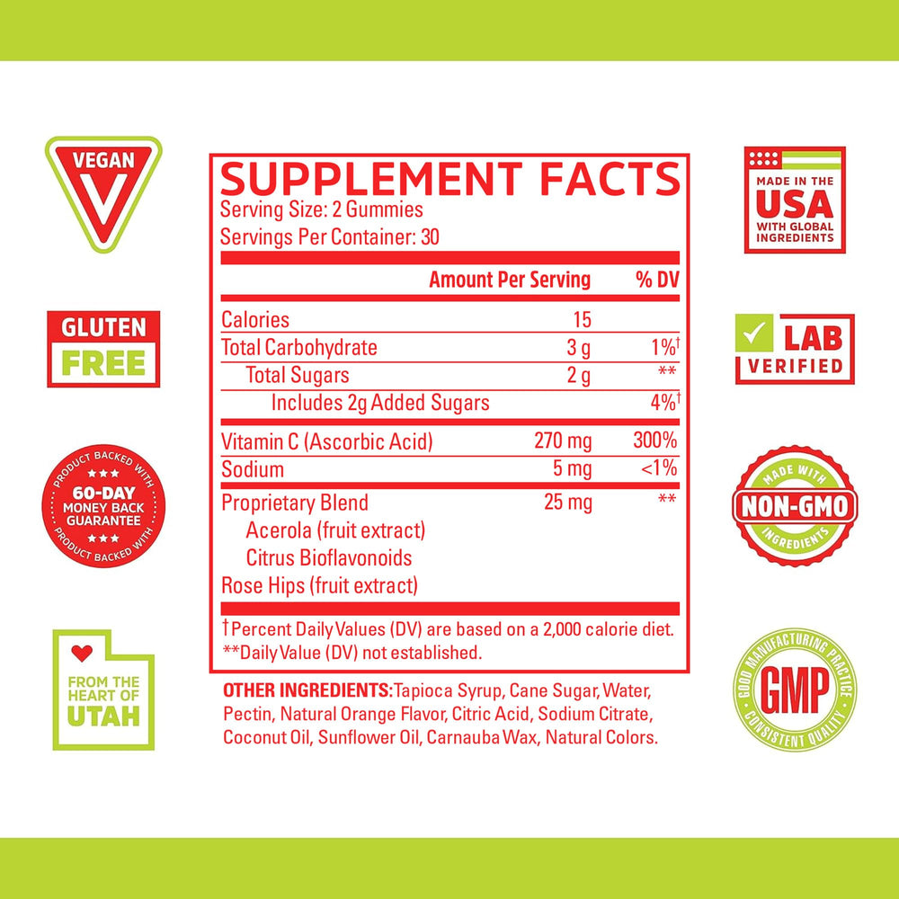 Primer plano de las gomitas Zhou Vitamin C+ de color naranja