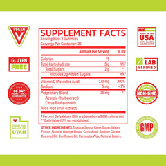 Primer plano de las gomitas Zhou Vitamin C+ de color naranja
