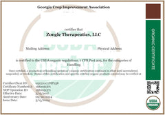 Zongle Therapeutics botella de 1 oz en mano para comparar tamaño