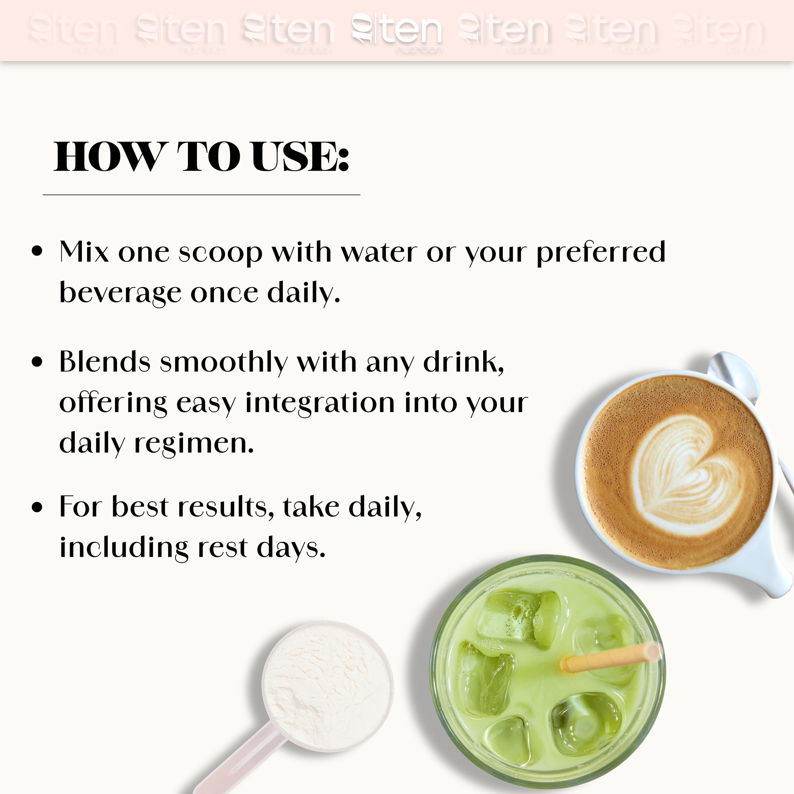 10Ten Nutrition etiqueta con tabla nutricional clara, información confiable