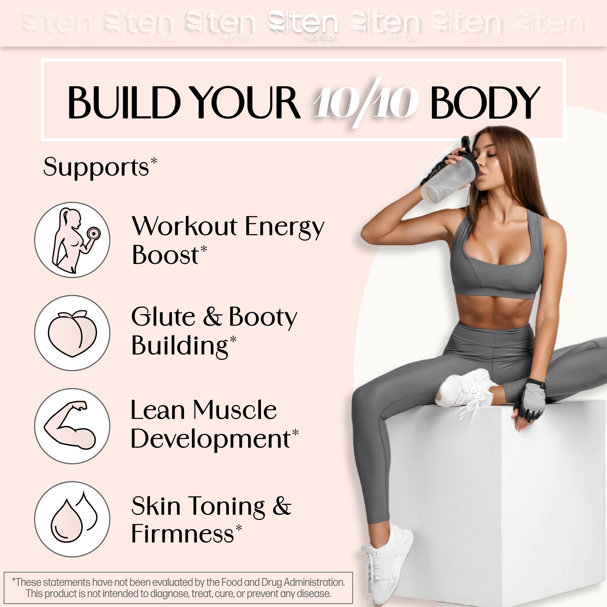 10Ten Nutrition textura del polvo micronizado, mezcla sin grumos rápida