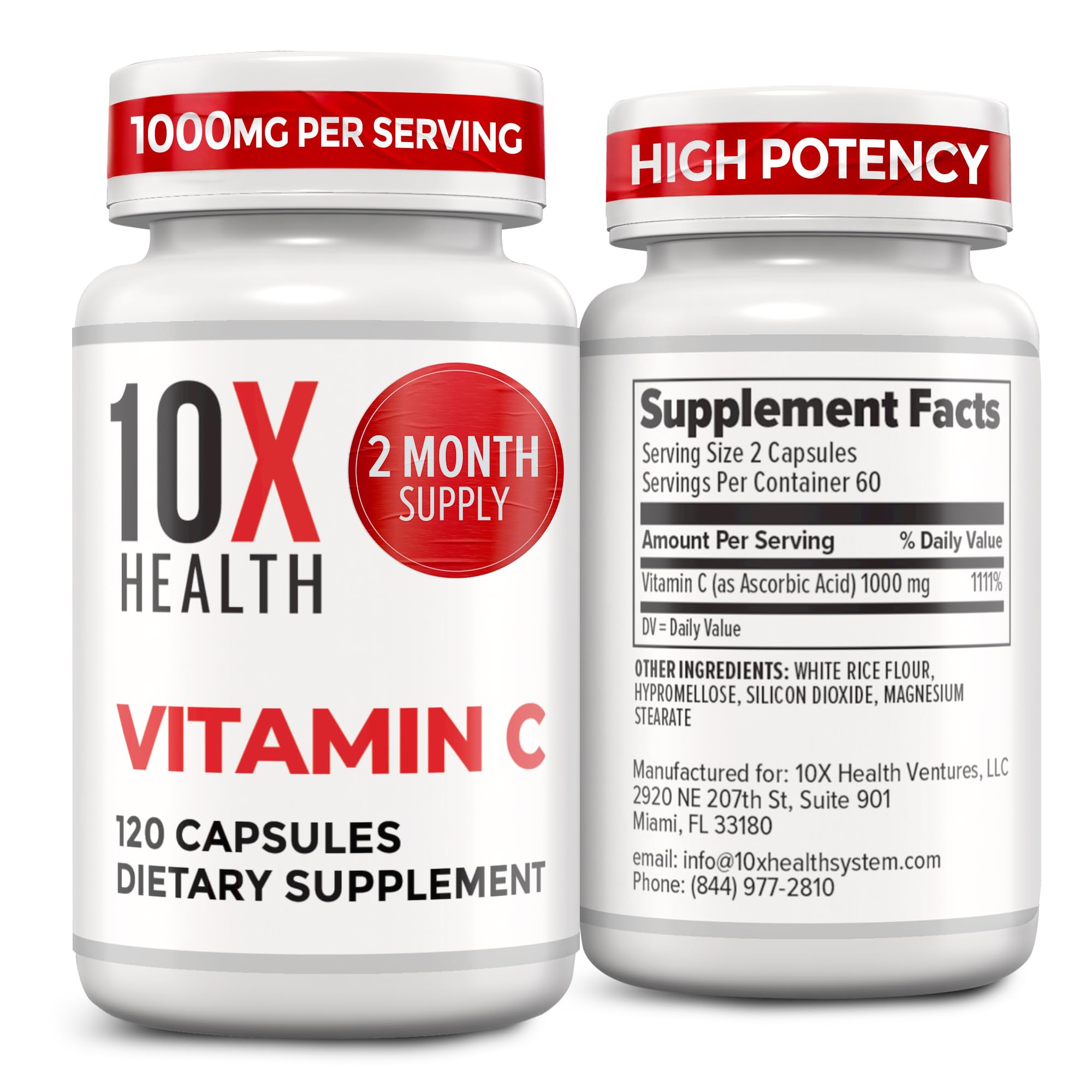 10X Health embalaje frontal y beneficio claridad del producto