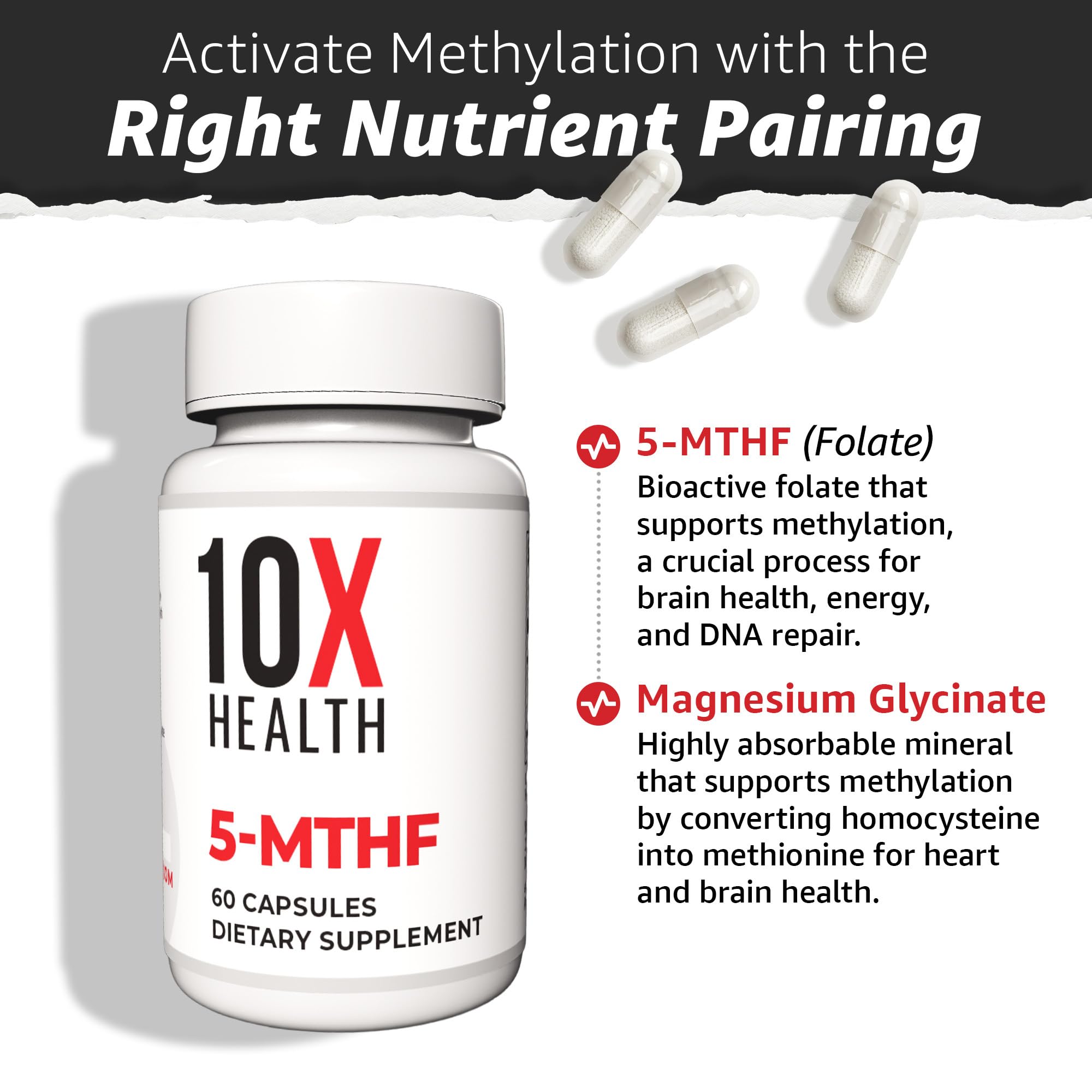 10X Health frasco y caja, empaquetado que garantiza calidad