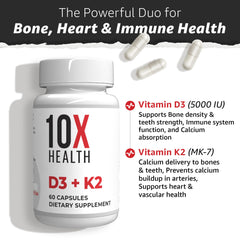 10X Health etiqueta con información nutricional y dosis clara