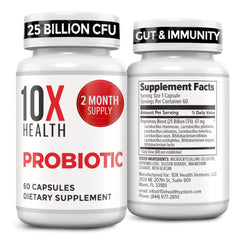 10X Health frontal del paquete mostrando cápsulas y beneficio digestivo
