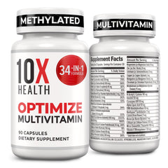 10X Health frontal del envase mostrando el nombre y beneficio diario