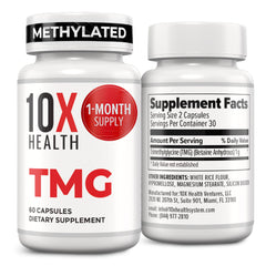 10X Health frasco frente mostrando etiqueta clara y beneficio calidad