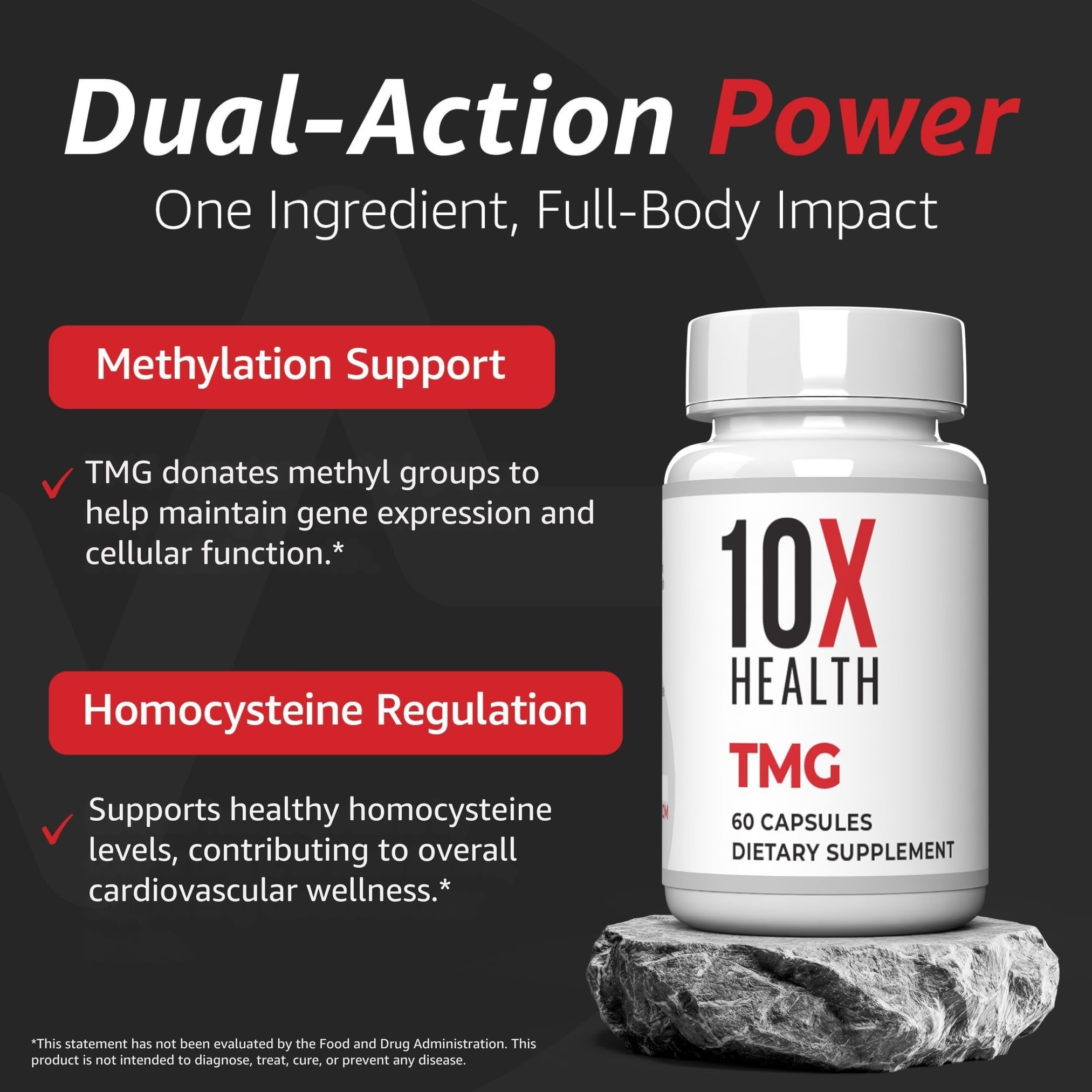 10X Health primer plano polvo de betaína resaltando pureza