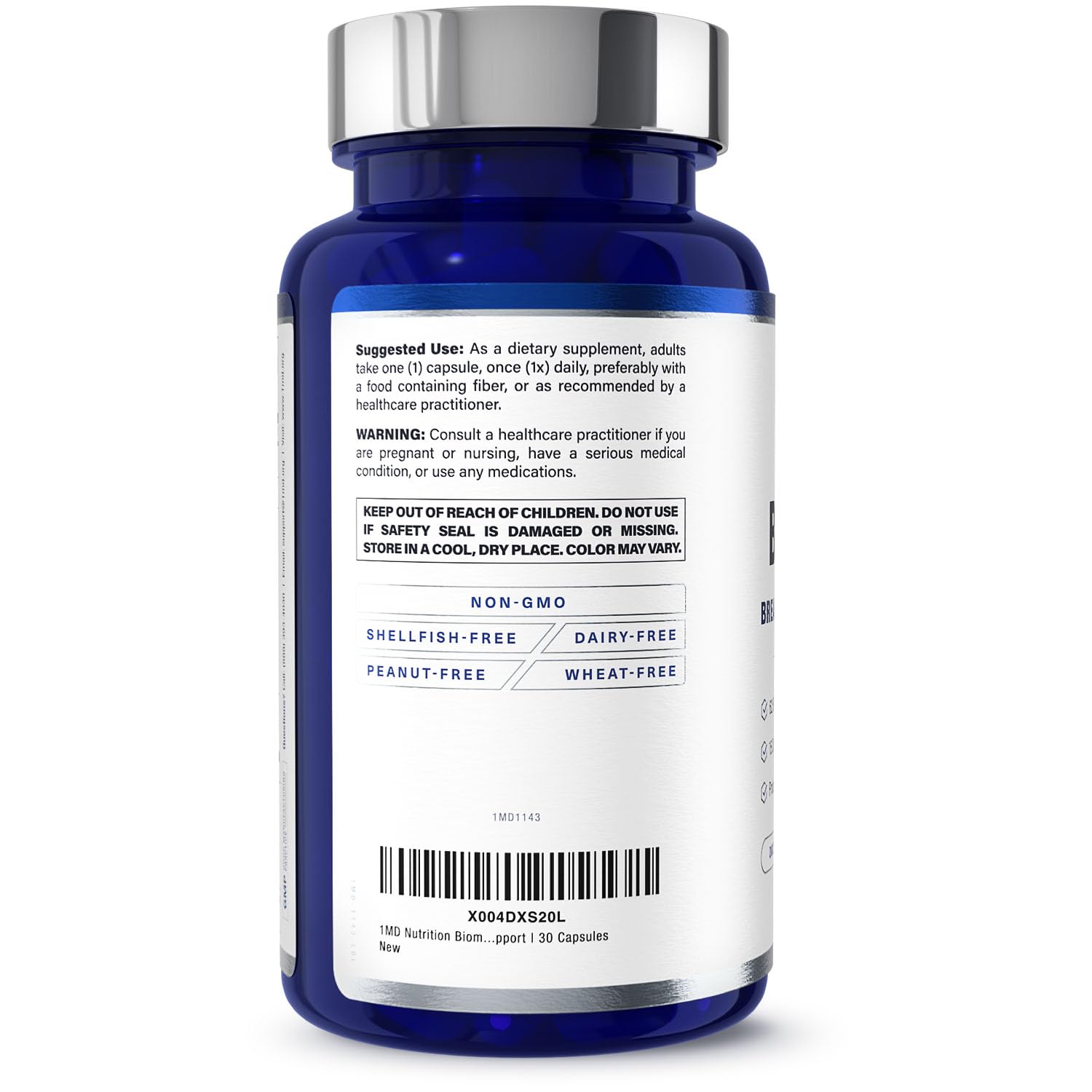 1MD Nutrition envase abierto con cápsulas visibles para reconocer el producto