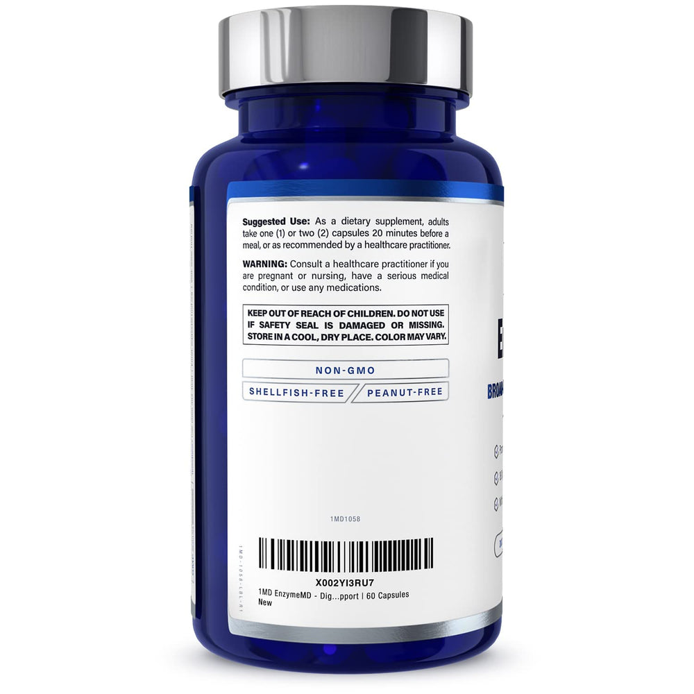 1MD Nutrition botella junto a mano que muestra escala de producto