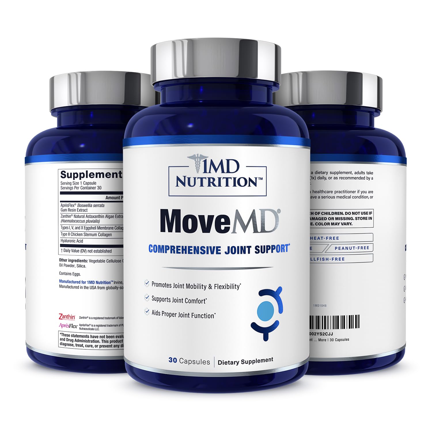 1MD Nutrition MoveMD frente del envase mostrando la marca y beneficios