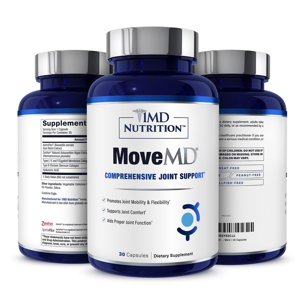 1MD Nutrition MoveMD frente del envase mostrando la marca y beneficios