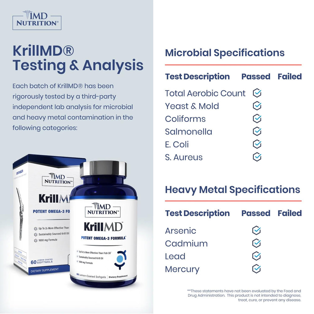 1MD Nutrition KrillMD cápsula blanda en mano, fácil de tragar y de absorber