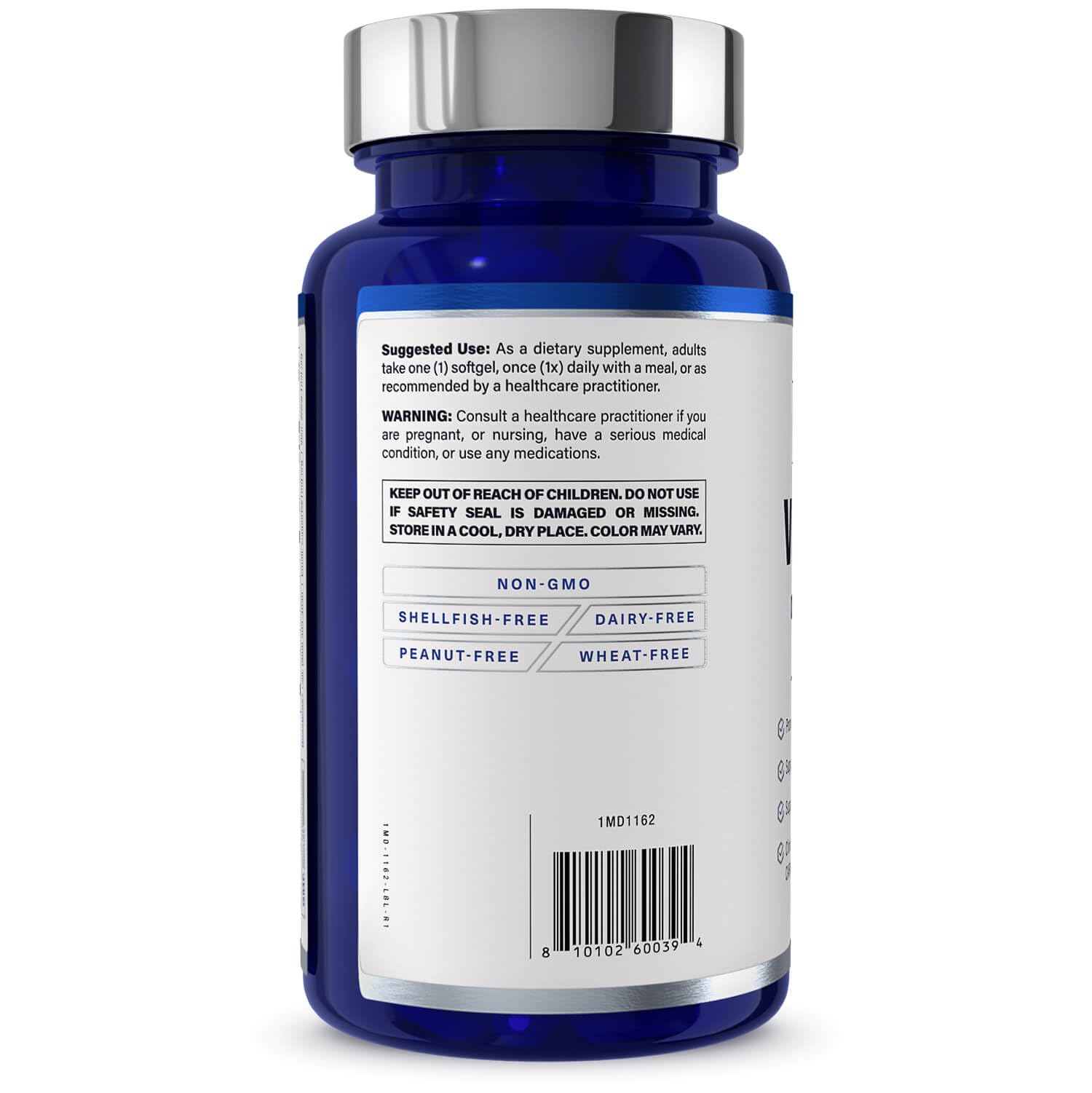 1MD Nutrition producto sobre escritorio VisionMD pensado para usuarios de pantalla