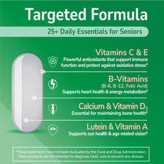 21st Century etiqueta con lista de vitaminas y minerales clave