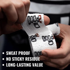 2POOD aplicada en pulgar en hook grip mejorando agarre y protegiendo piel
