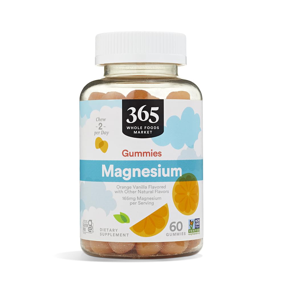 365 by Whole Foods Market empaque frontal del magnesio mostrando etiqueta y beneficios