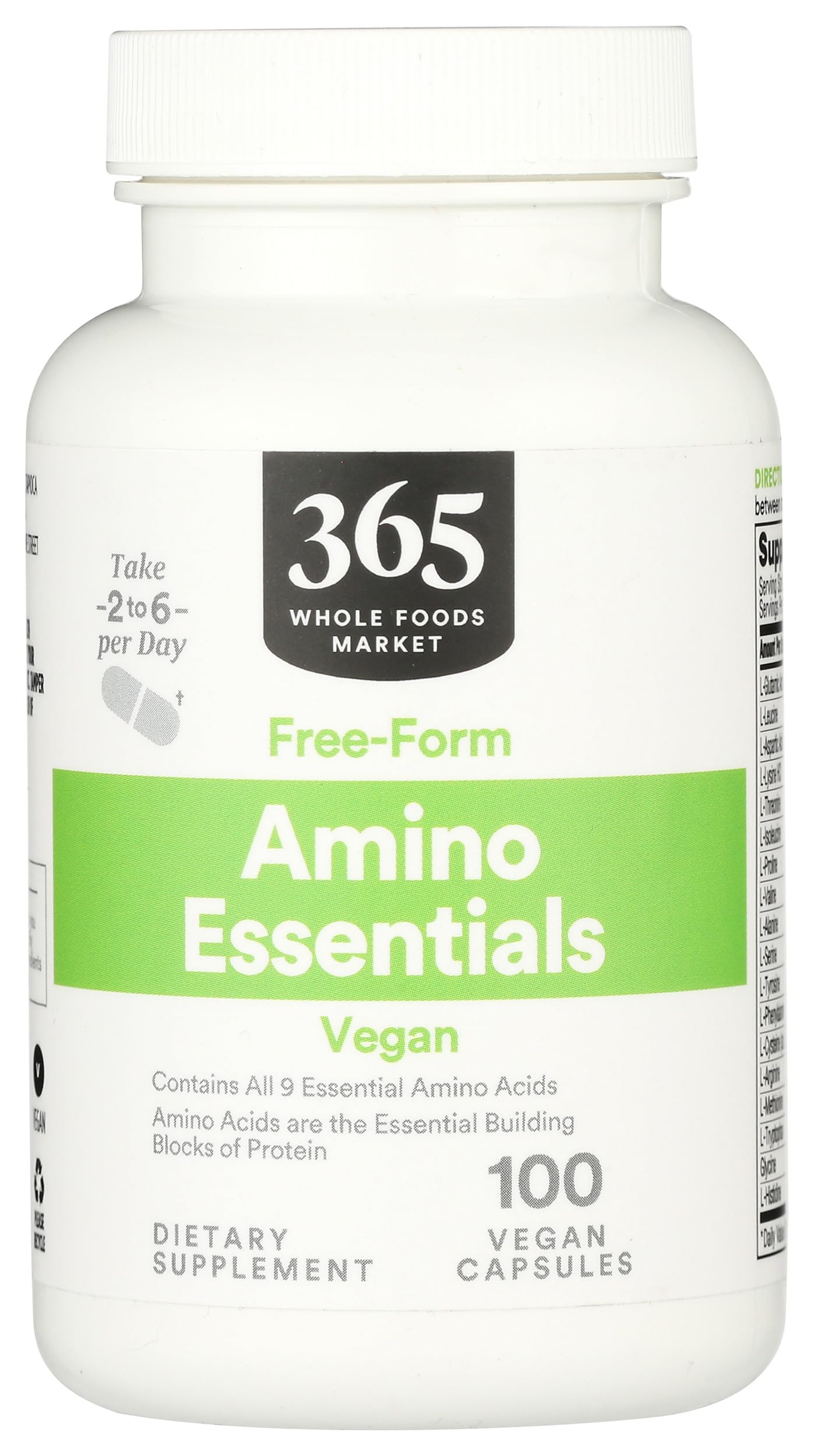365 by Whole Foods Market envase frontal claro que muestra la marca y beneficios