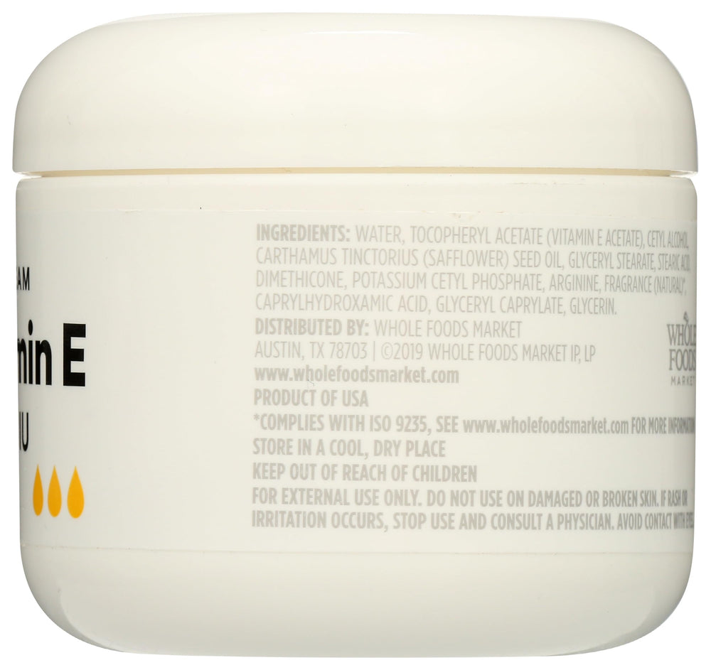365 by Whole Foods Market crema primer plano de etiqueta con lista de ingredientes