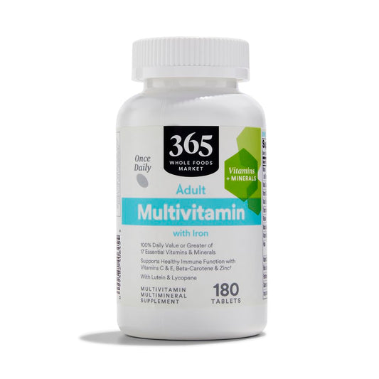 365 by Whole Foods Market envase frontal mostrando 180 tabletas y beneficios claros