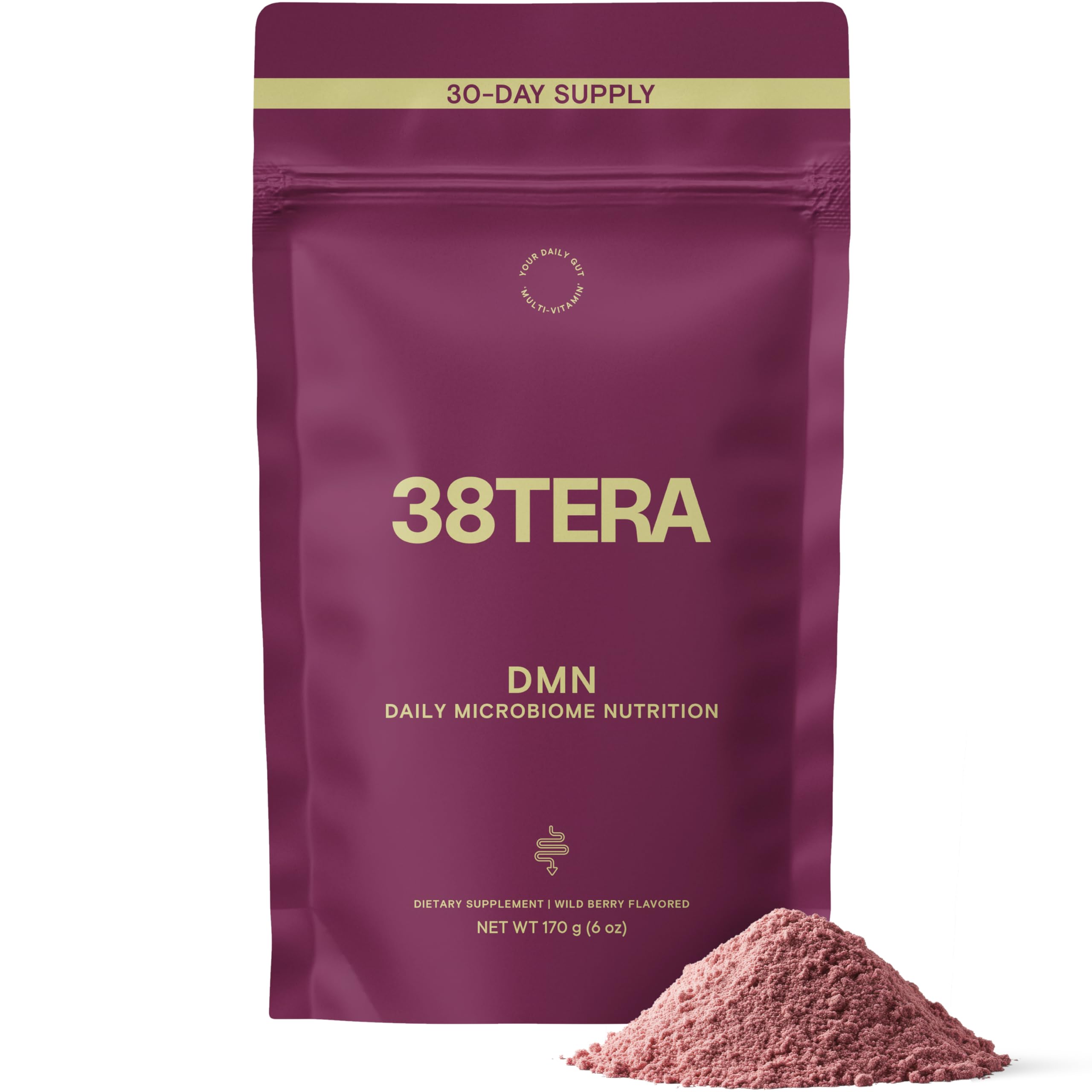 38TERA envase frontal con sabor wild berry, presentacion clara y útil