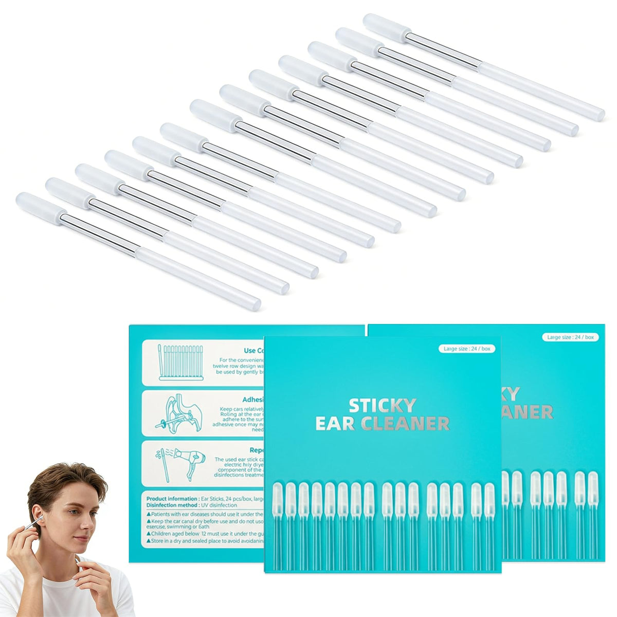 3Box Sticky empaque frontal mostrando 72 unidades y beneficio portable
