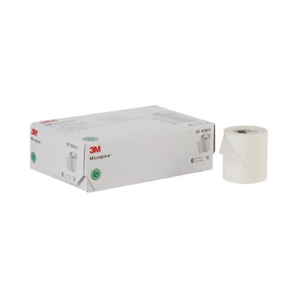 3M Micropore 1530-2 frontal del rollo blanco, fácil rasgado y sujeción segura