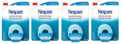 3M Nexcare vista frontal del pack mostrando los cuatro rollos y beneficios de sujeción