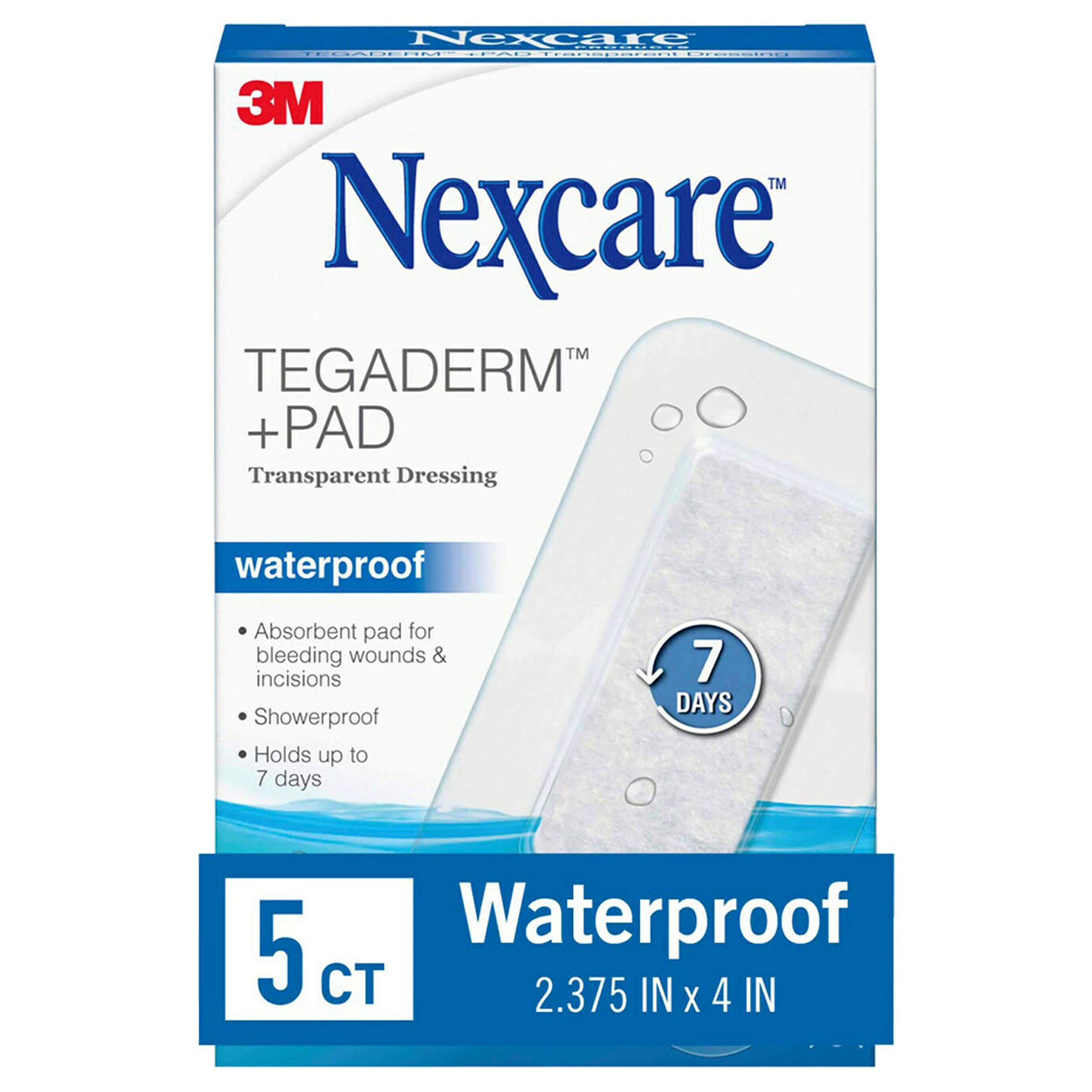 3M Nexcare frontal del apósito mostrando transparencia y protección