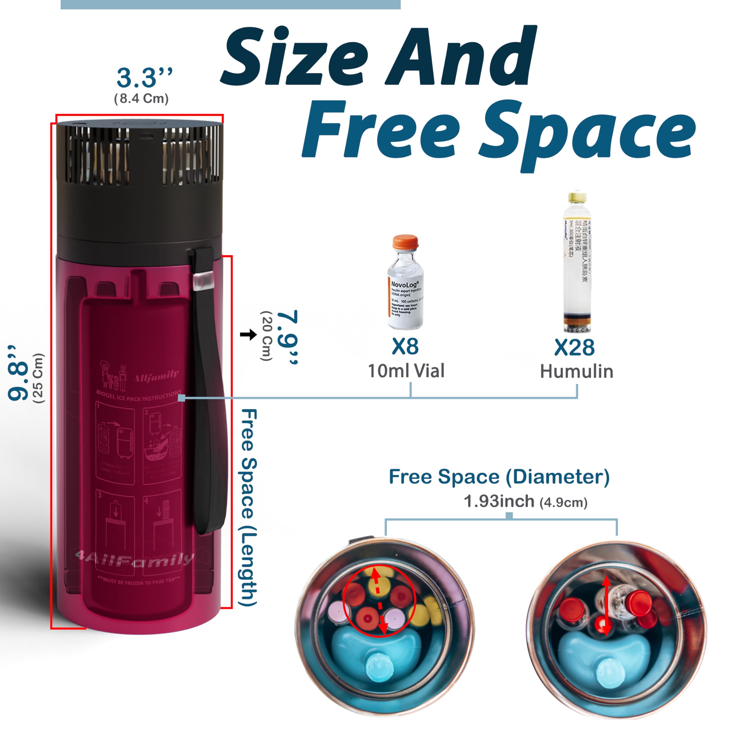 4ALLFAMILY pack Biogel congelado para enfriamiento prolongado fuera de red