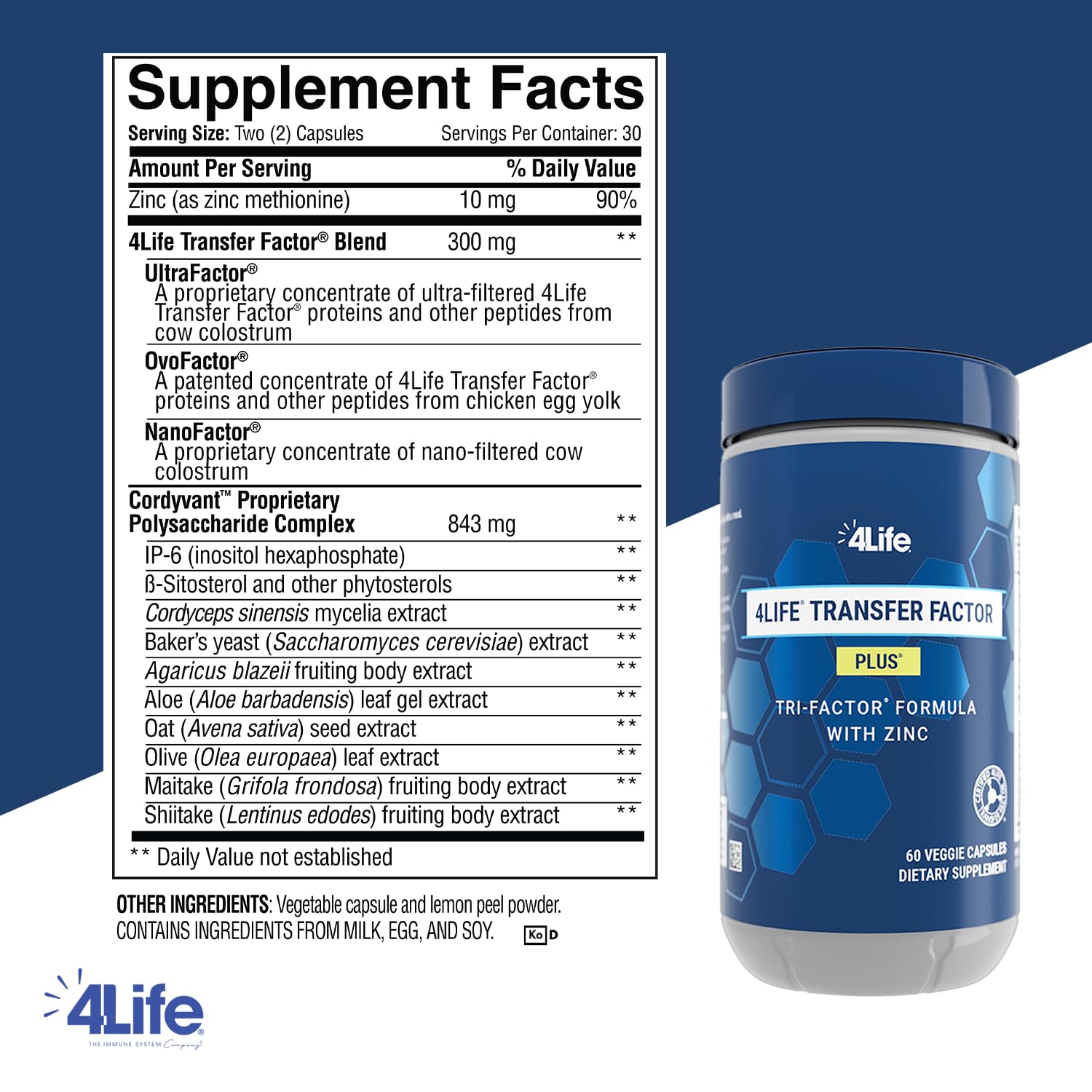 4Life etiqueta con lista de ingredientes y ventaja de transparencia