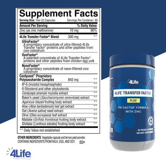 4Life etiqueta con lista de ingredientes y ventaja de transparencia