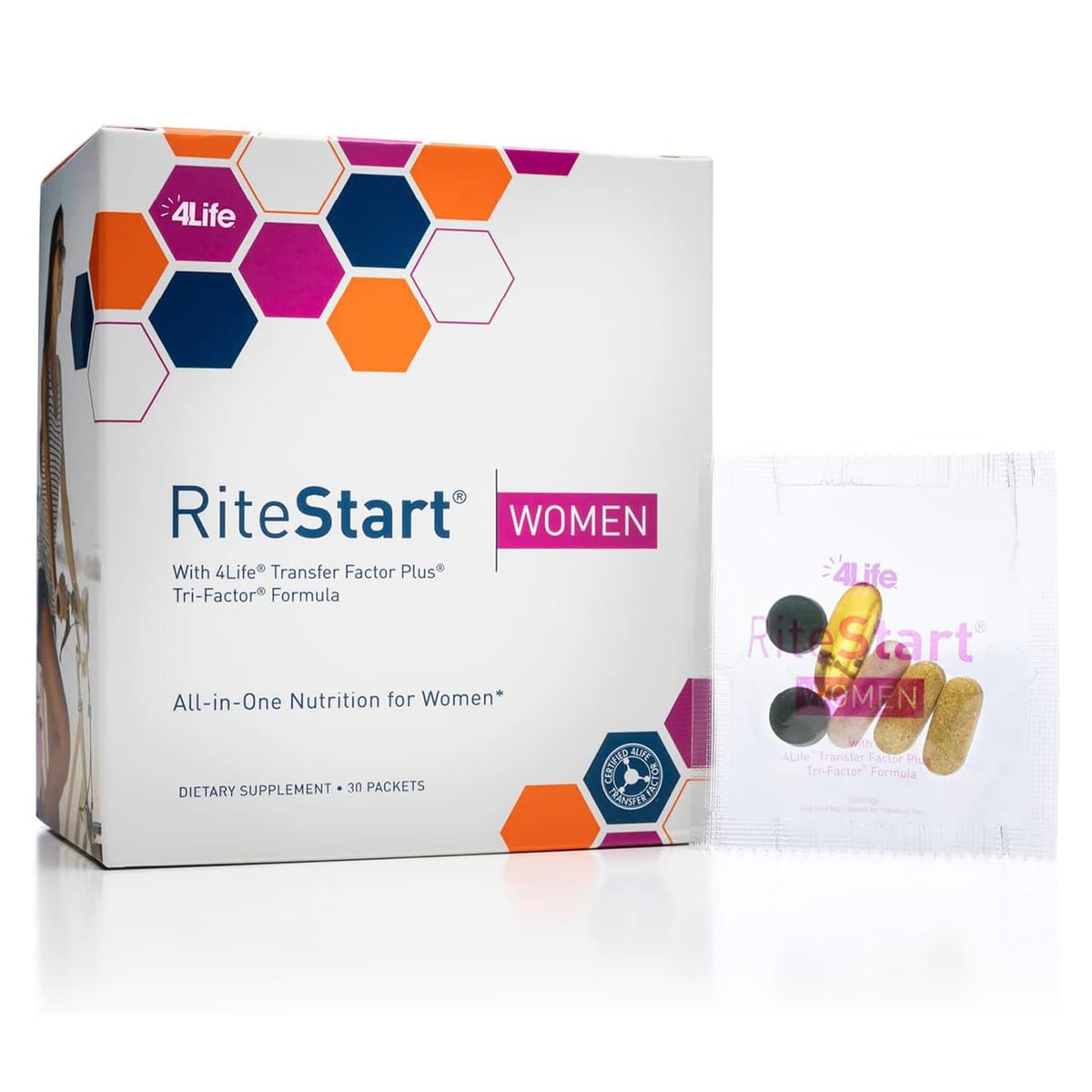 RiteStart Women de 4Life: caja frontal, apoyo diario al sistema inmune.