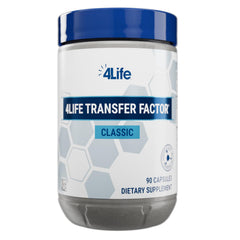 4Life frasco Transfer Factor Classic frontal mostrando etiqueta y beneficios